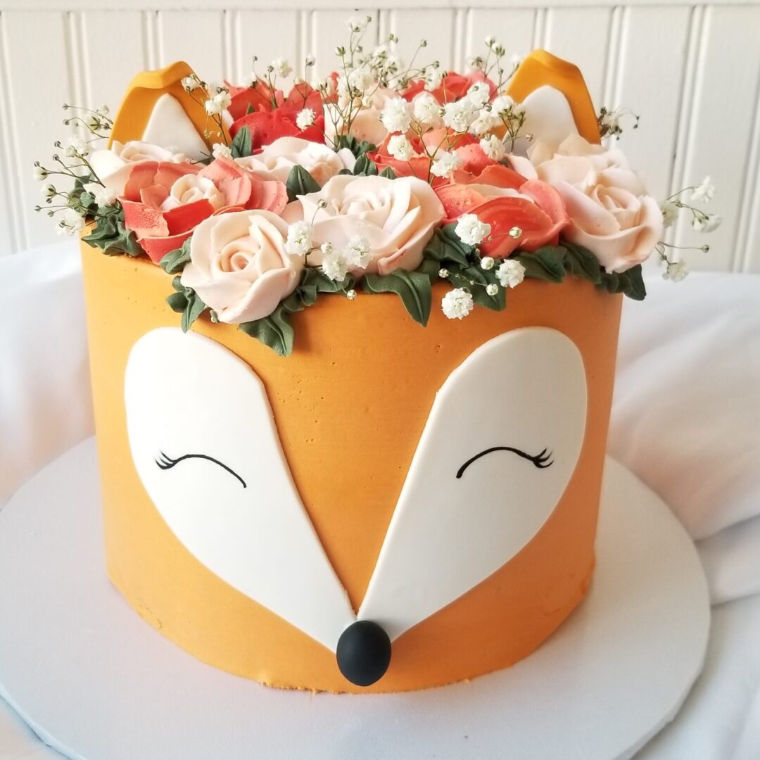 Orange rose decorated Girl Birthday Cake