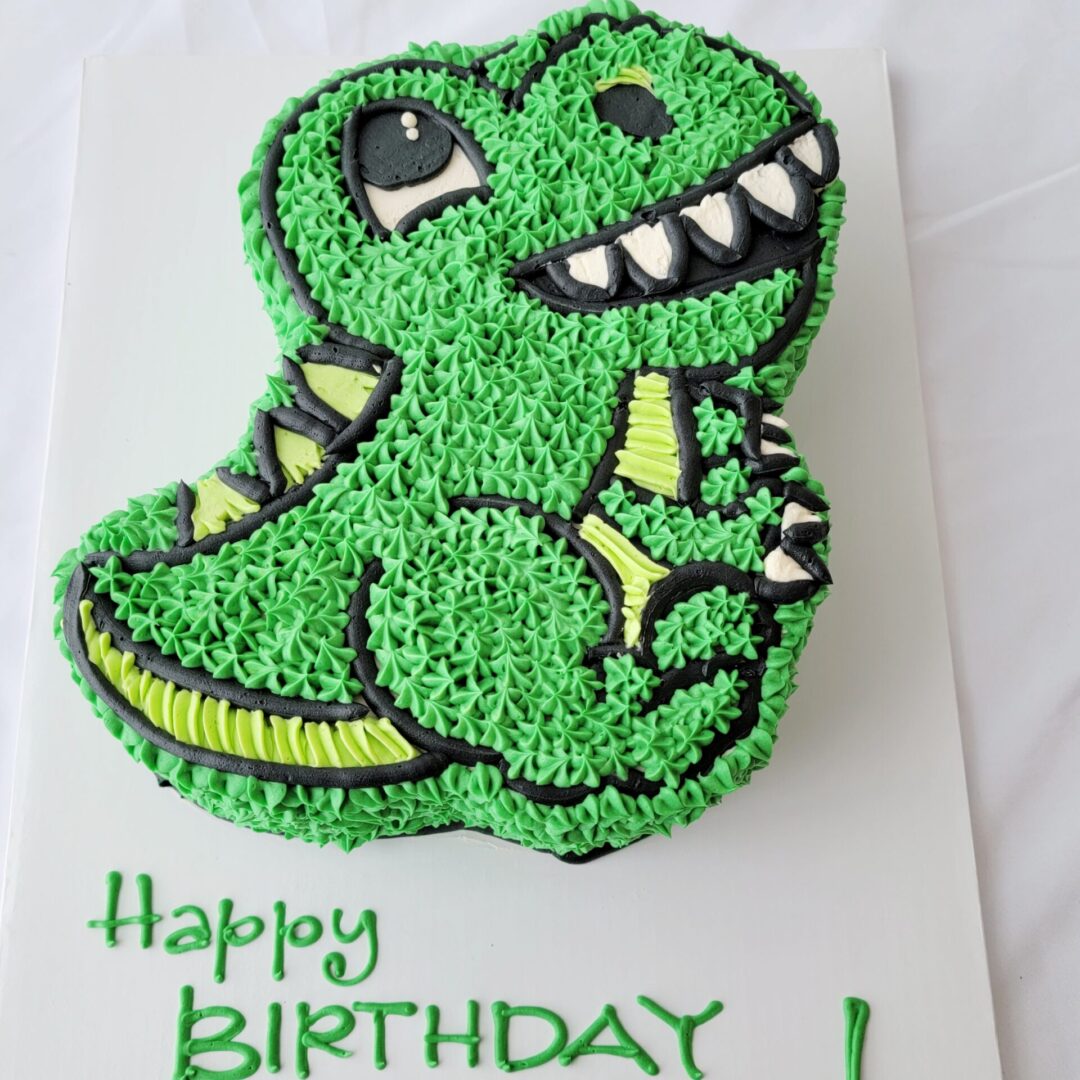 Green animal 3D decorated Cakes