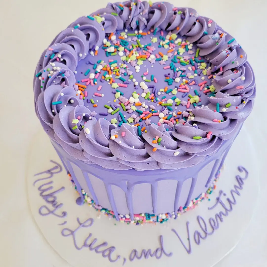 Violet sprinkle Girl Birthday Cake