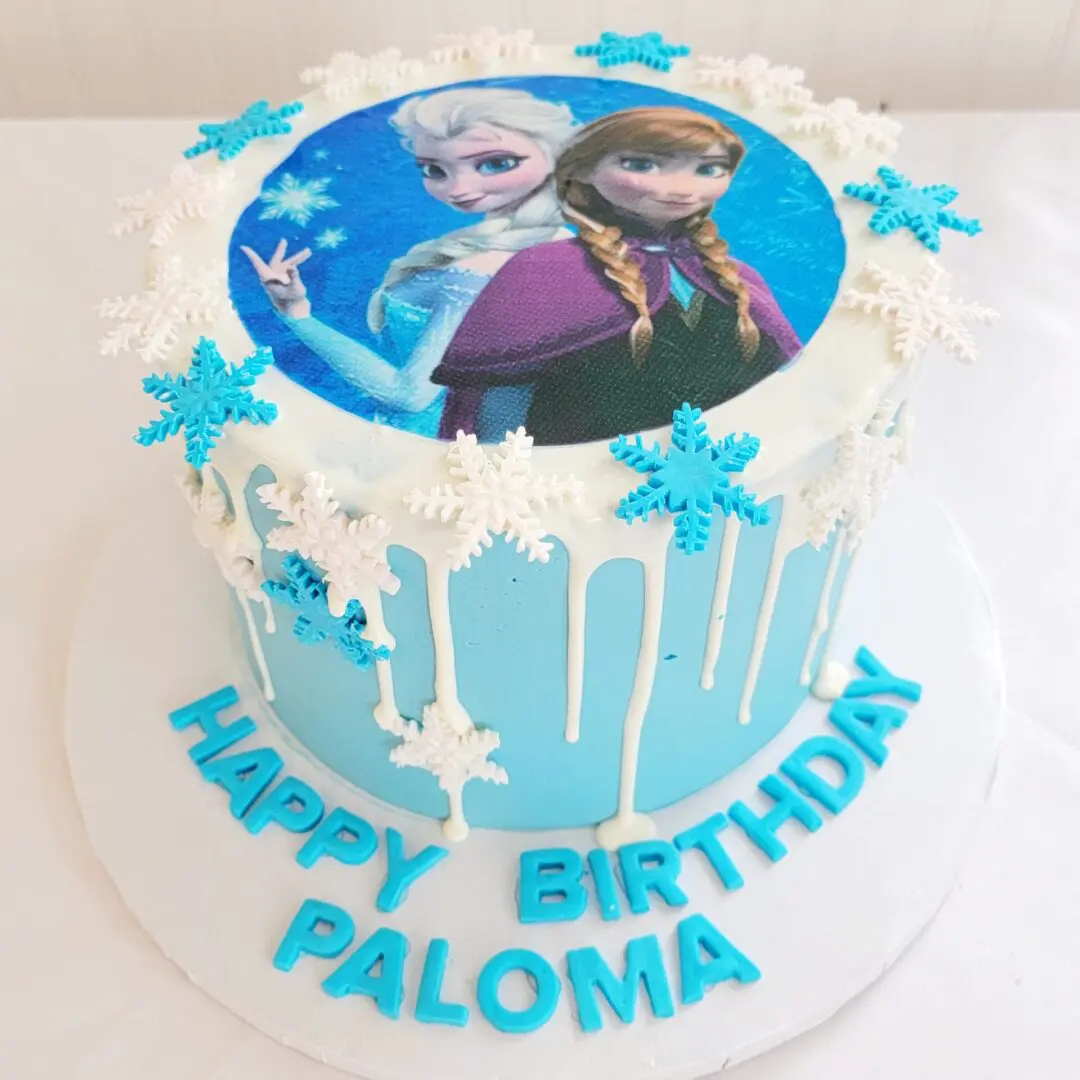 Two girl photo pasted Plaoma Girl Birthday Cake