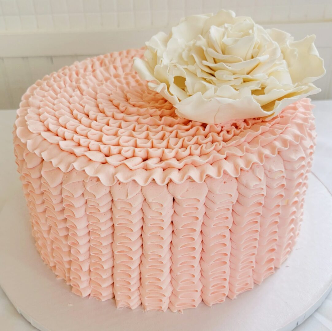 Creme and white rose decorated Girl Birthday Cake