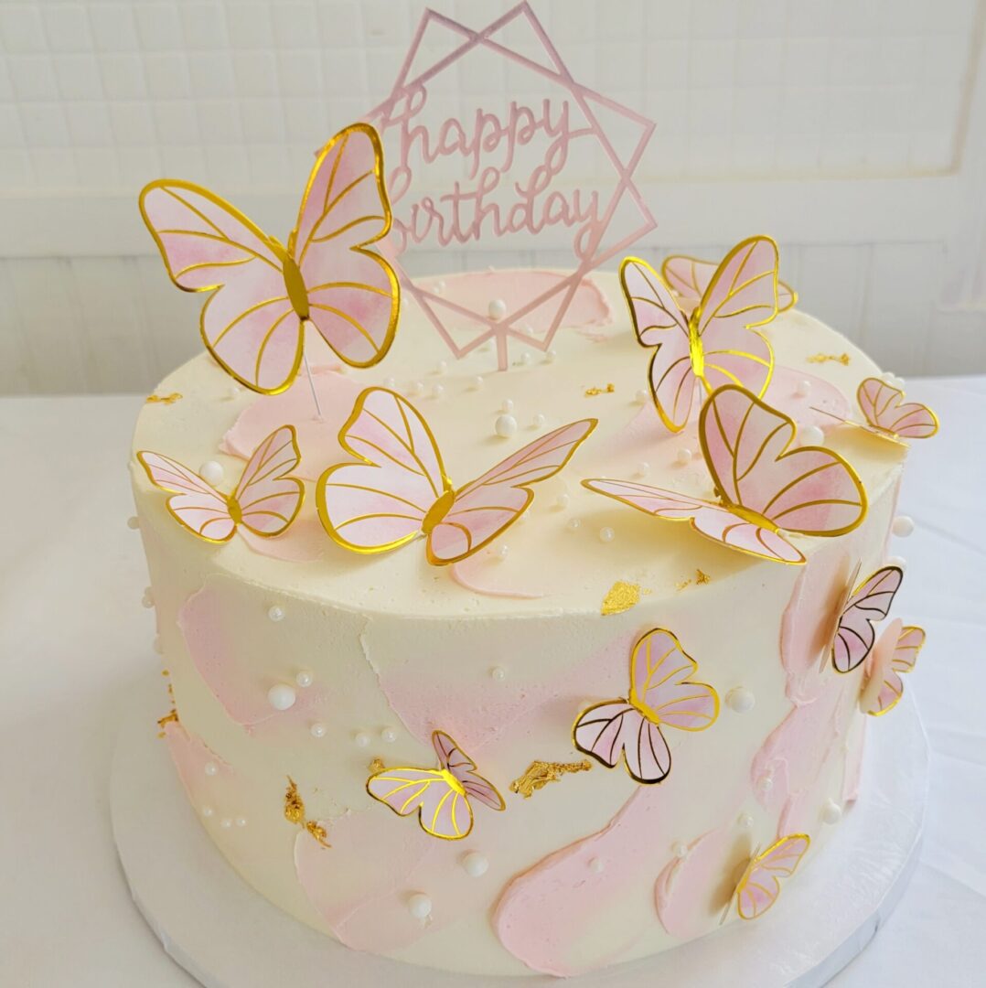 Butterfly decorated Girl Birthday Cake