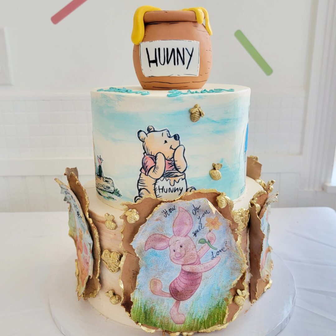 A Winnie The Pooh-themed cake