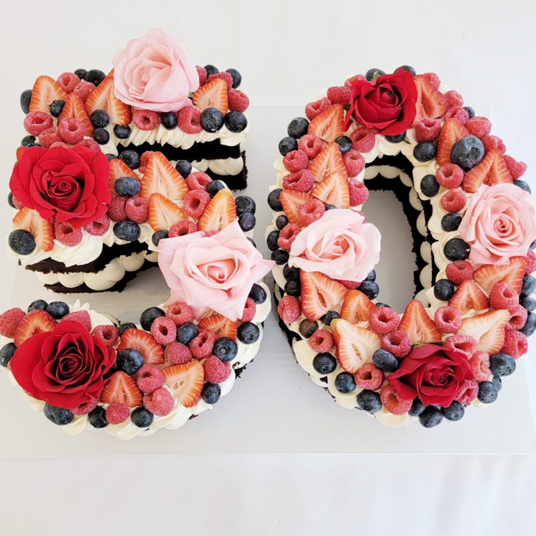 Fifty flower and fruits 3D decorated Cakes