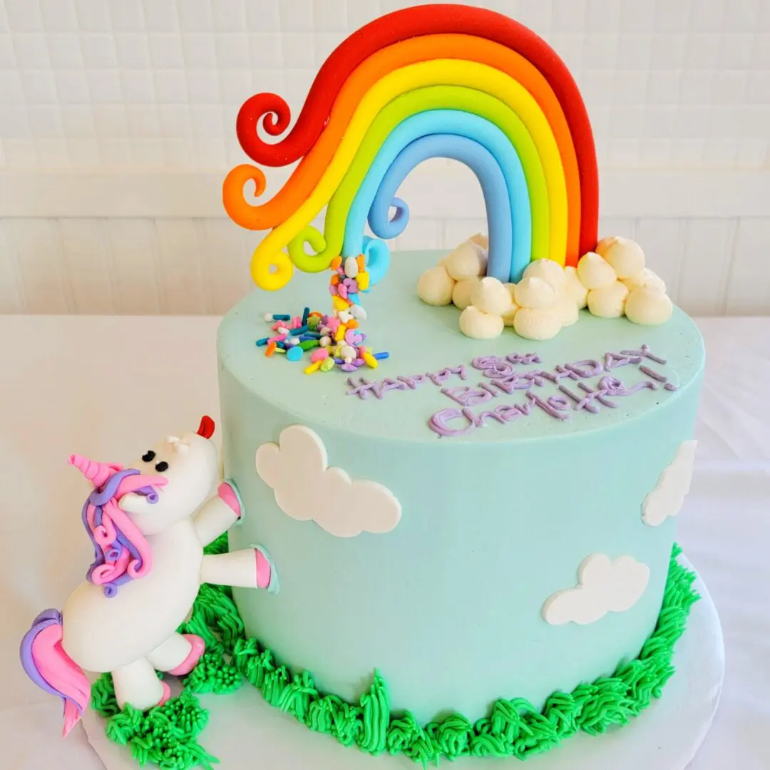 Colorful gate decoarted Chralotte Girl Birthday Cake