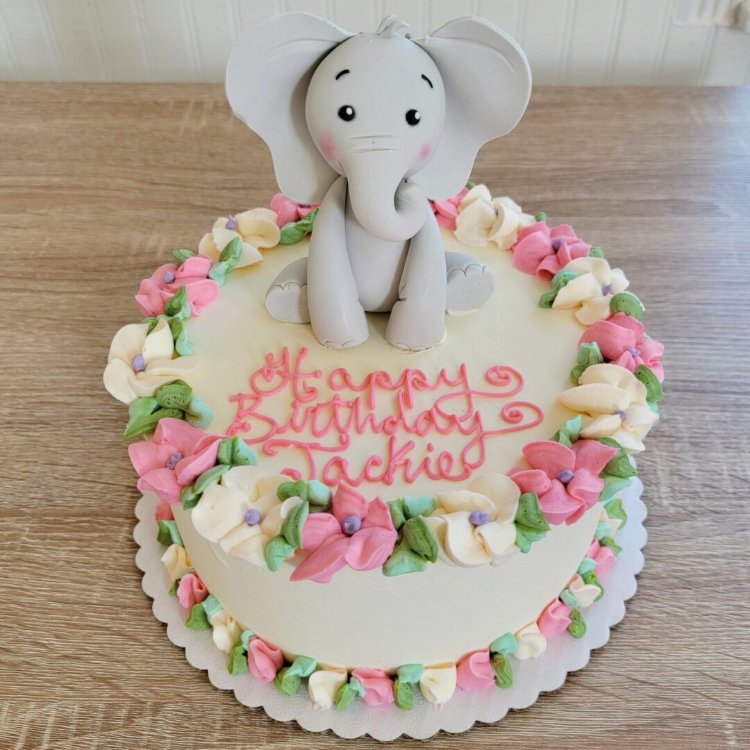 Elehant theme Jackie Girl Birthday Cake