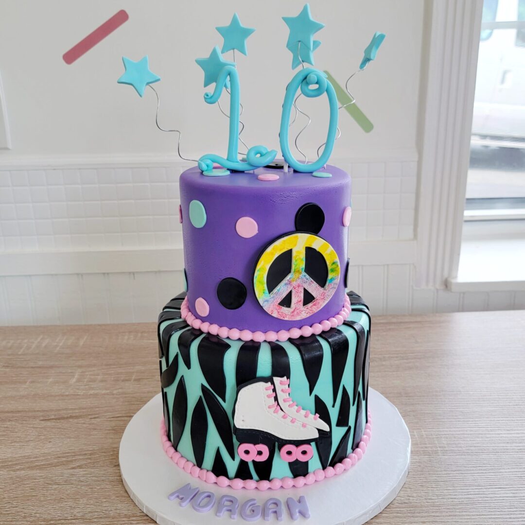 Two tier Morgan 10th Girl Birthday Cake