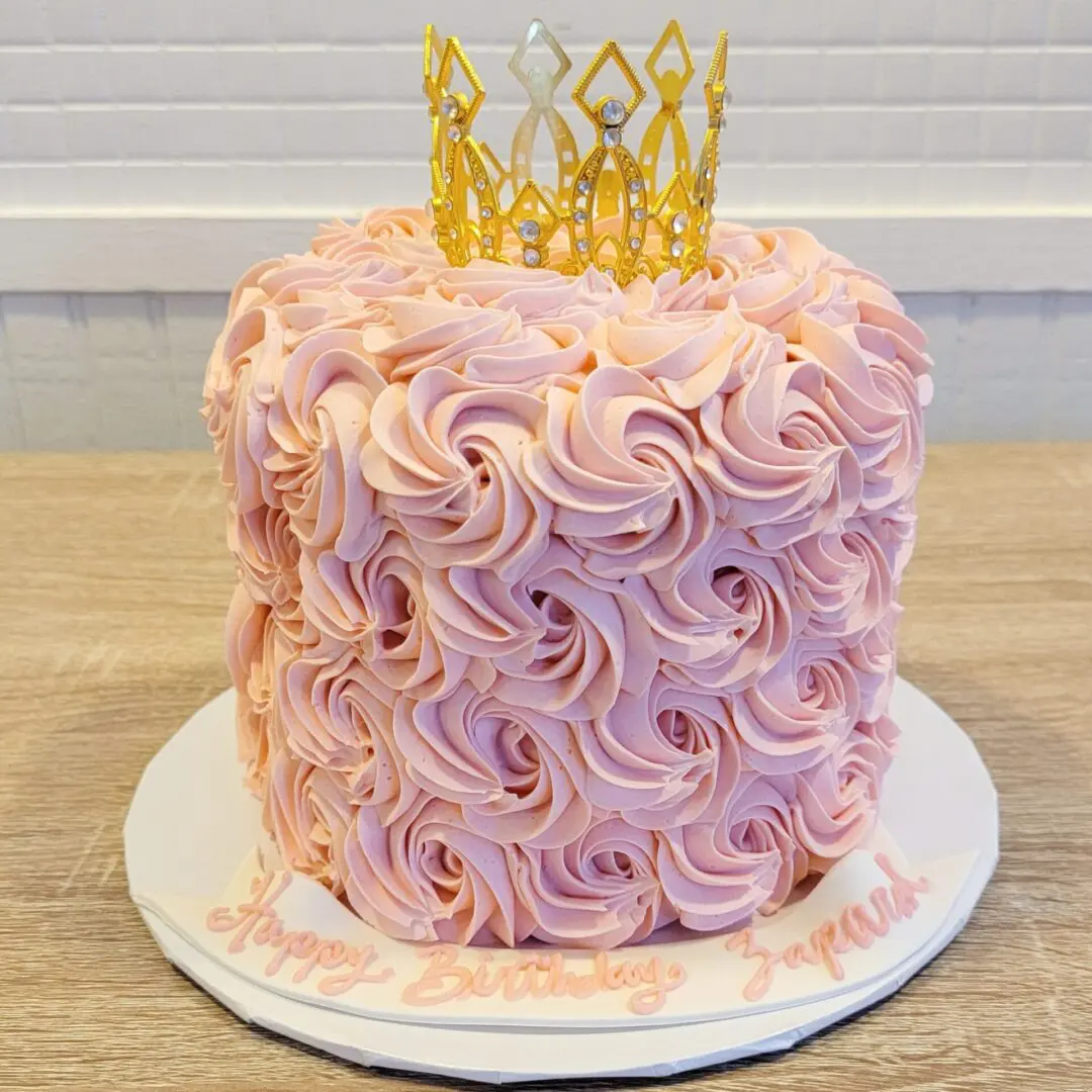 Flower with crown Girl Birthday Cake