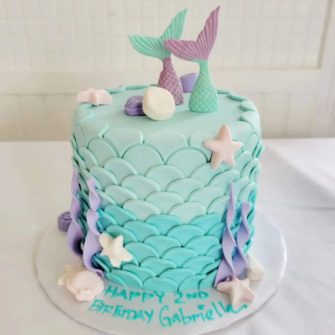 Fish theme Gabriella Girl Birthday Cake