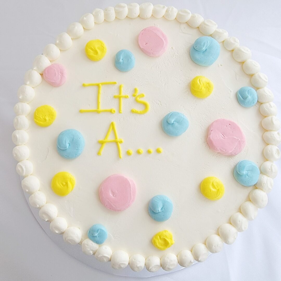 A pastel-themed cake
